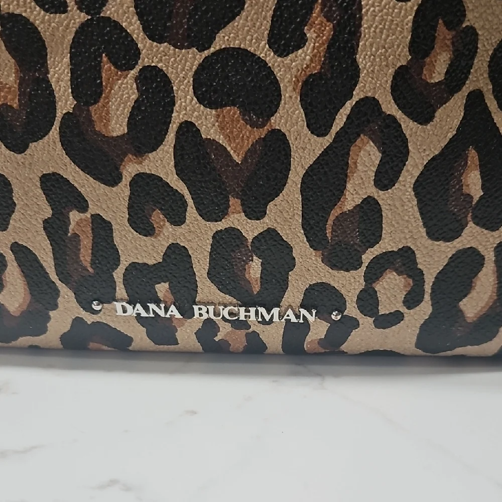 Dana Buchman Brown and Black Shoulder Bag with Leopard Print - Picture 2 of 7